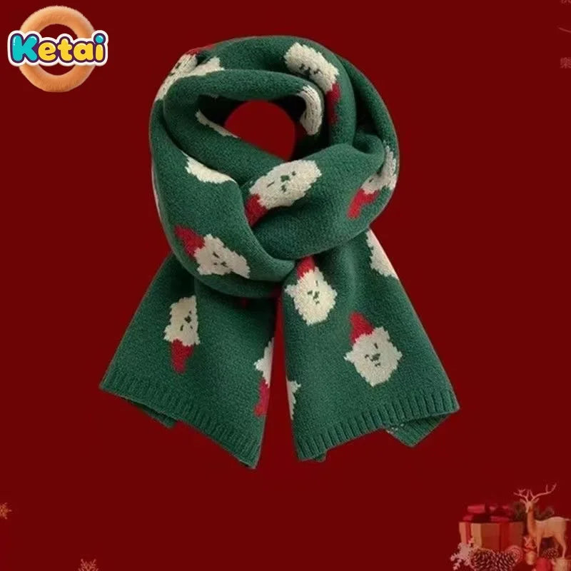 Women's Knitted Scarf for Fall and Winter, Red, Warm and Versatile, Perfect for Students, Couples and Christmas Gifts, Wool Wrap