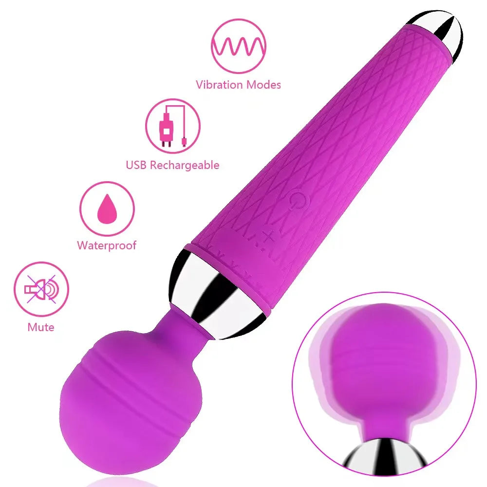 Adult sex AV vibrator, clitoral and vaginal stimulation vibrator sex toy stick suitable for male and female masturbation toy sti