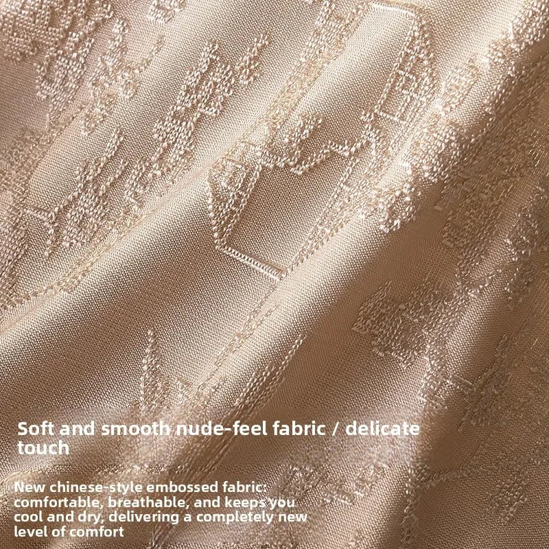 Women's underwear: Comfortable nylon jacquard mid-waist, extended inner rib, hip-hugging, large size triangle