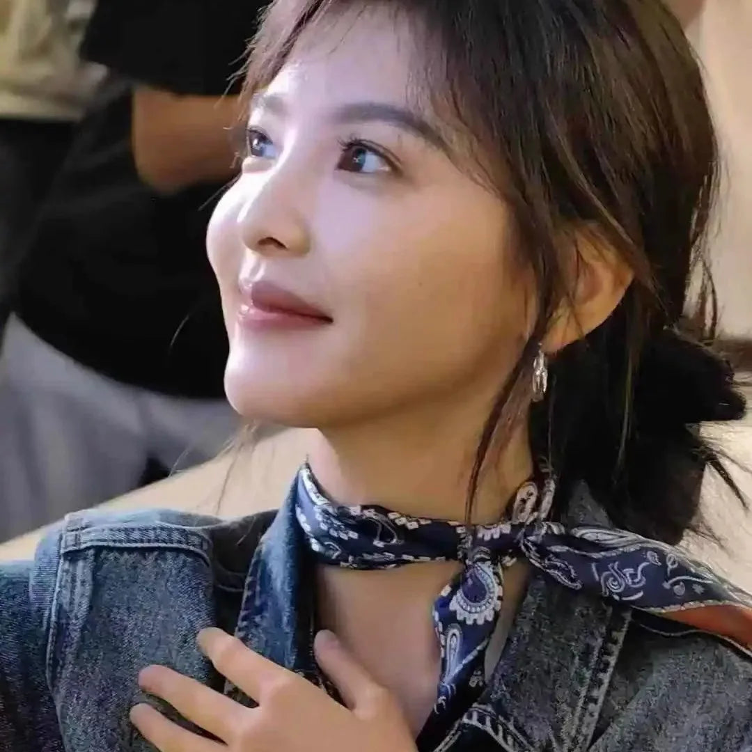 Silk scarf women's 2025 spring and summer new fashion high-end sense retro neck small square scarf accessories