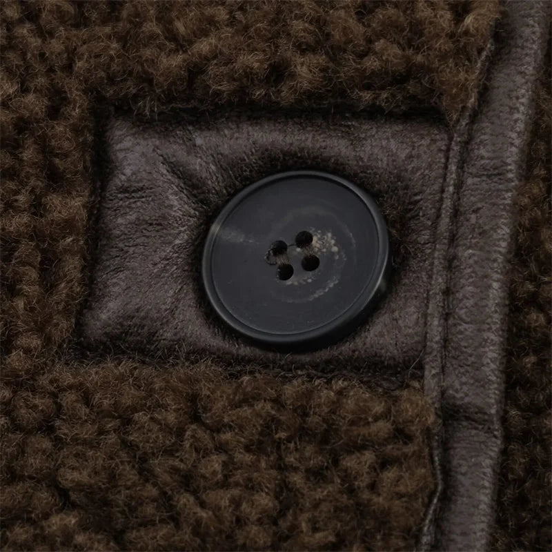 Women's Jacket  Autumn Coat Reversible Fur and Leather Women's Overcoat Corduroy Leather Jacket