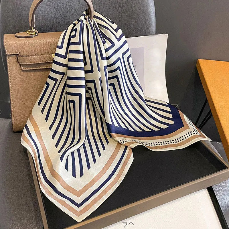 100% Silk Scarf Women Mulberry Luxury High Quality Square Fashion Print Hair Neckerchief Lady Shawl Wraps Hijab Bandana Scarves