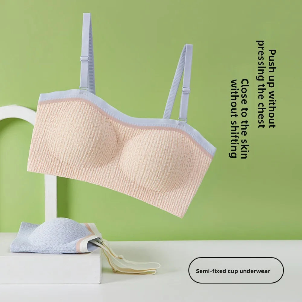 Lingerie Adjustable Wireless Bra Close-fitting Shockproof Brassiere for Women Gathered Breasts Anti-sagging Push Up Underwear