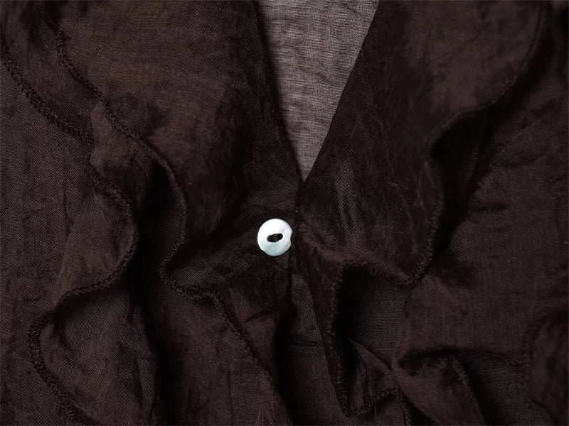 Women Shirt 2025 New Fashion Autumn Long Sleeve Layered Decorative Blouse for Women Casual Chic V-neck Ladies Top