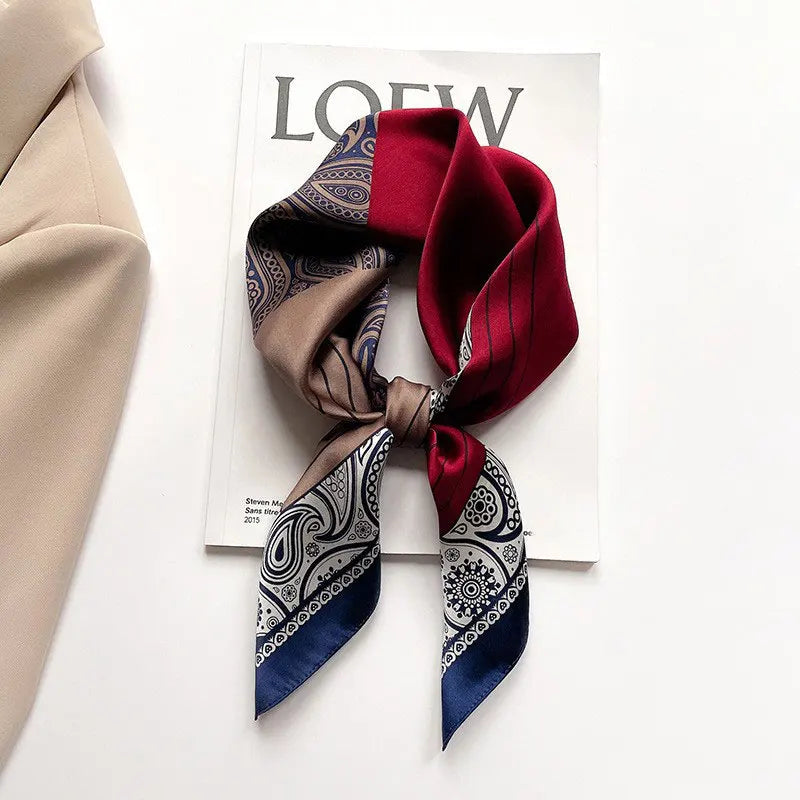100% Silk Scarf Women Mulberry Luxury High Quality Square Fashion Print Hair Neckerchief Lady Shawl Wraps Hijab Bandana Scarves