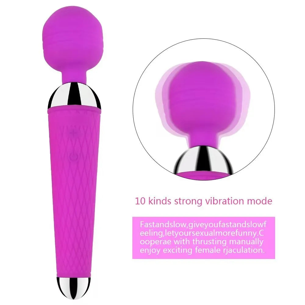 Adult sex AV vibrator, clitoral and vaginal stimulation vibrator sex toy stick suitable for male and female masturbation toy sti