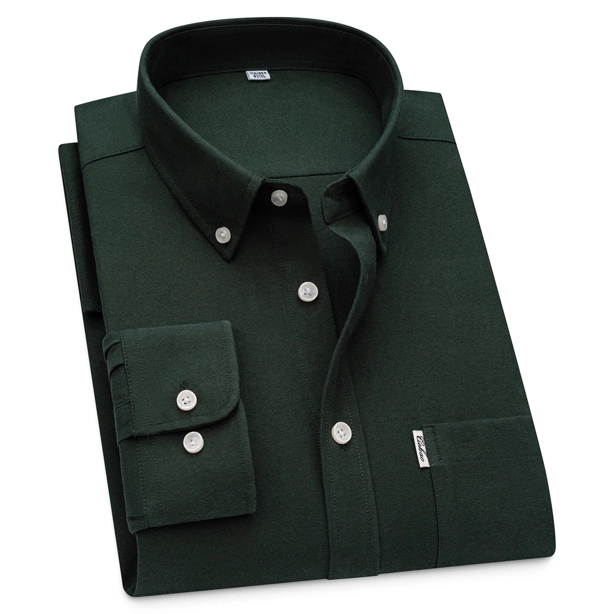 Lynett Lamar Men's 100% Cotton Oxford Long Sleeve Dress Shirt — Button-Down Casual Spring Autumn