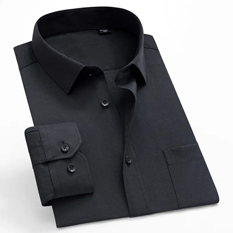 Lynett Lamar Men's Anti-Wrinkle Striped Dress Shirt — Long Sleeve Smart Casual S–7XL