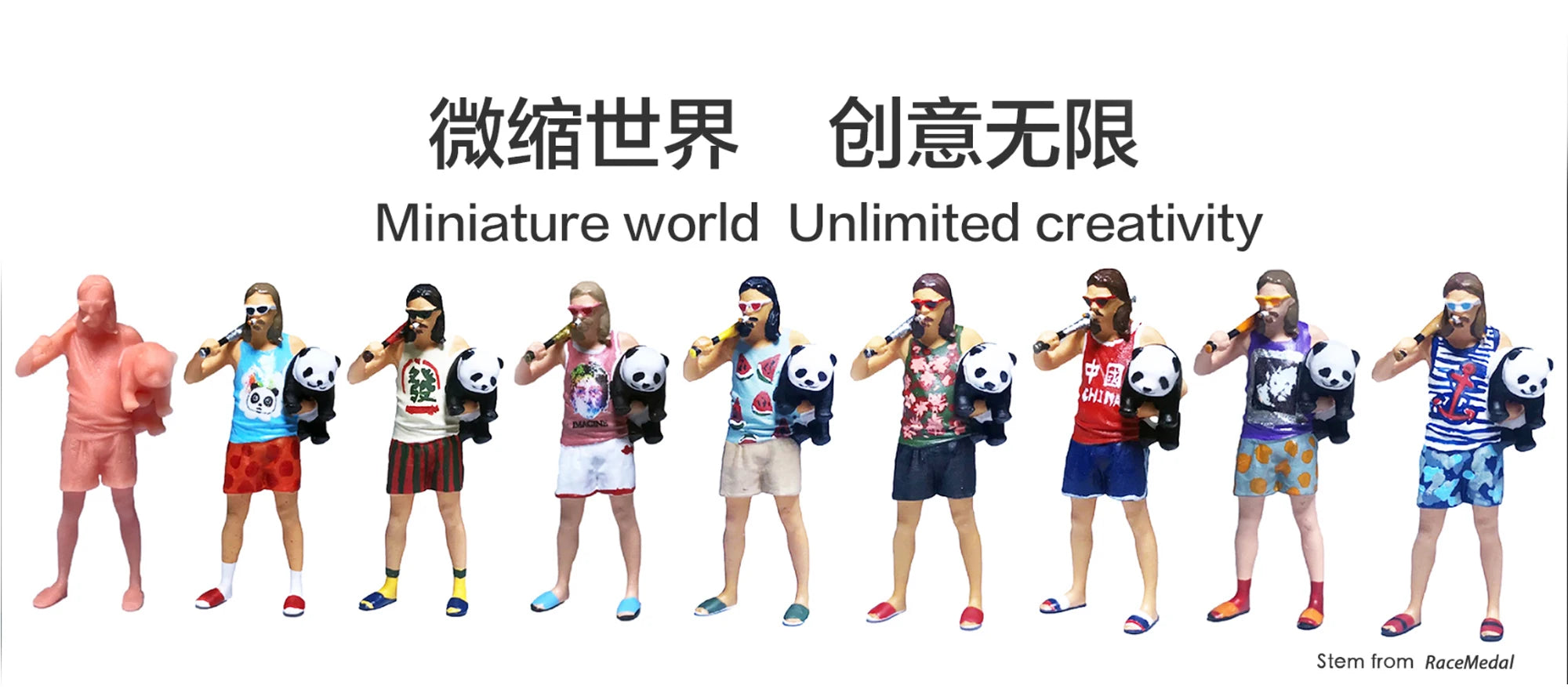 Adult toys can depict the male and female drivers by themselves white model 1:64 doll model ornaments hand-made car model doll