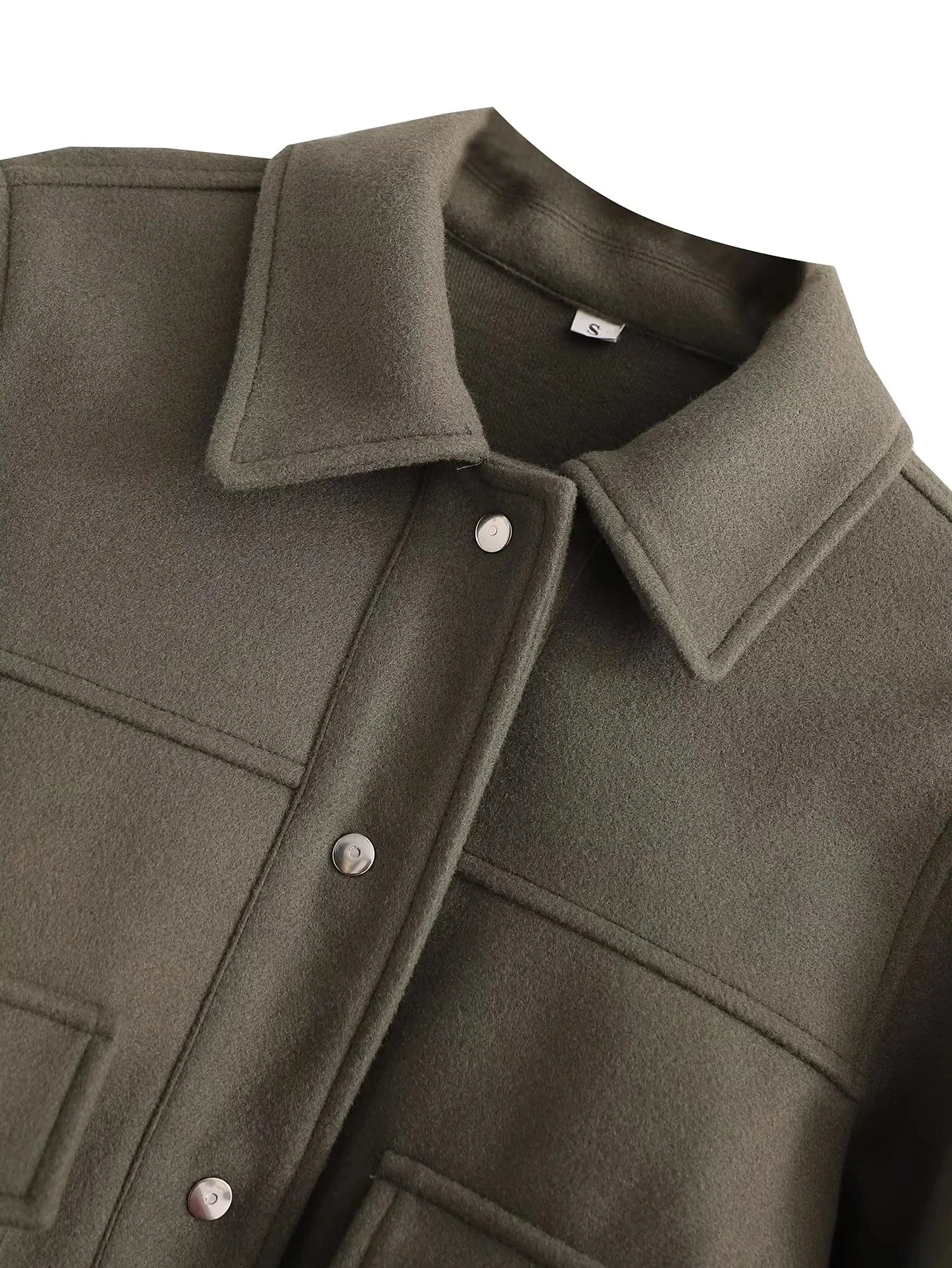 HH Jackets For Womens Autumn Fashion Solid Front Pockets Button Long Sleeve Jacket Elegant Woman Casual Outerwear Coat