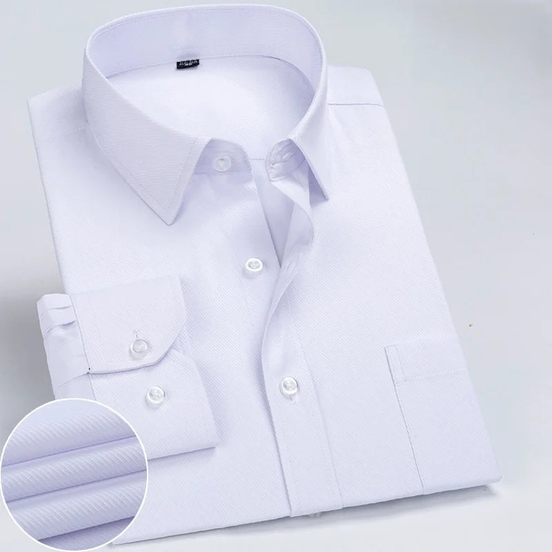 Lynett Lamar Men's Anti-Wrinkle Striped Dress Shirt — Long Sleeve Smart Casual S–7XL