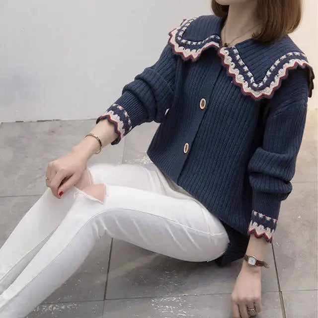 Knitted Sweater Woman Coat Korean Style Fashion 2025 New In Knitwear Office Wear Light Vintage Hot Trend Red Cardigan For Women