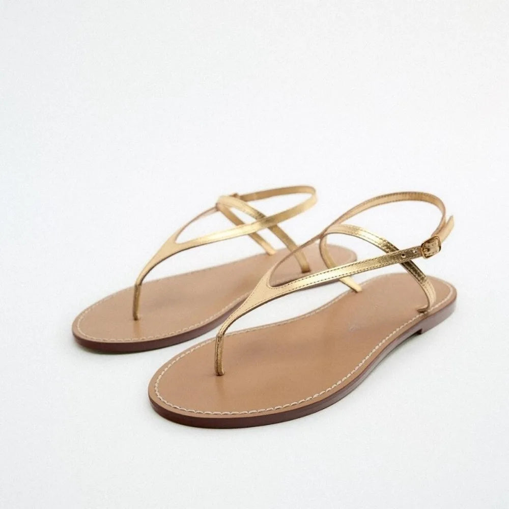 Flat Sandals for Women 2026 Summer Featuring A Simple and Fairy Like Style with A Single Strap and Clamped Toe Sandals for Women