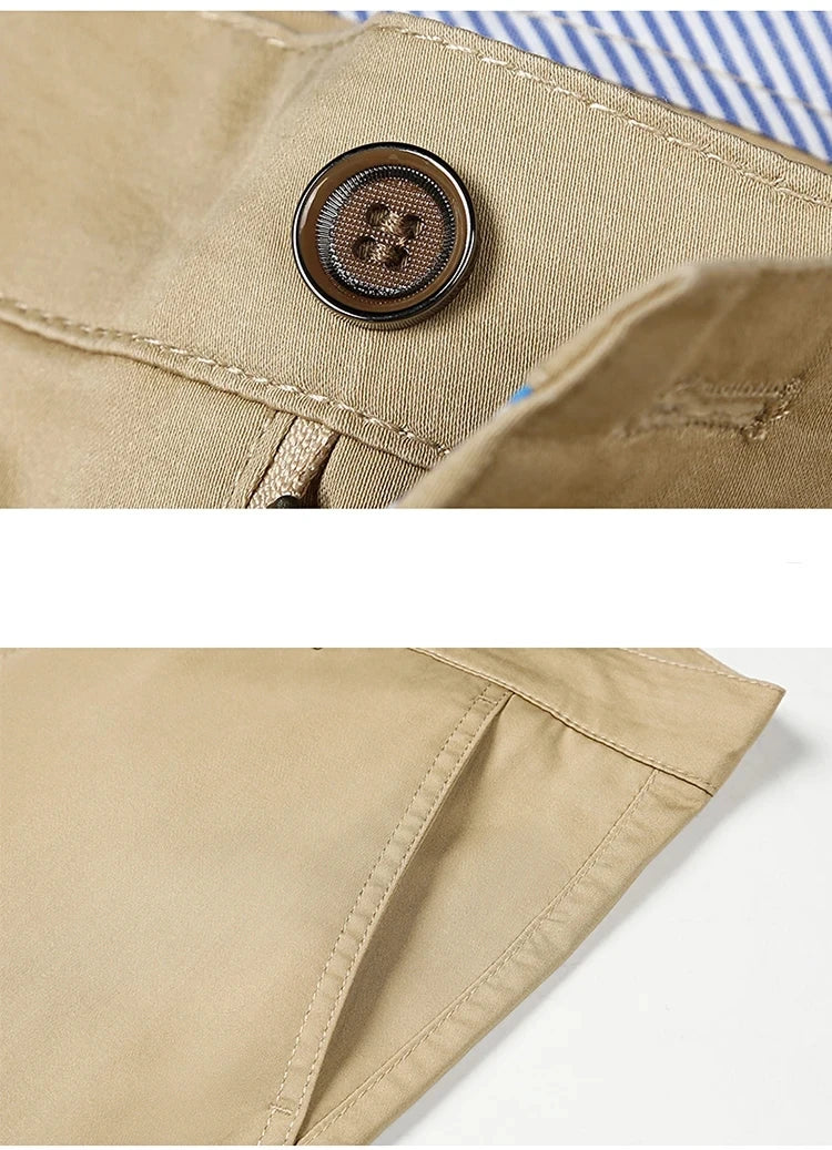 Classic Casual Pants Mens Clothing Straight Business Green Black Khaki Trousers Comfortable Male Brand Clothing 2023