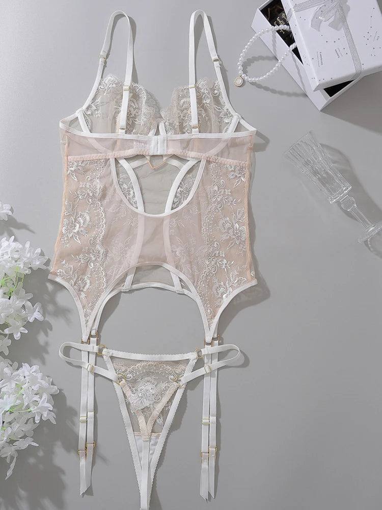 Women's Fantasy Lingerie, Super Spicy Lace Sexy Lingerie Set, Transparent Lingerie, Elegant Thong, Sheer Lingerie