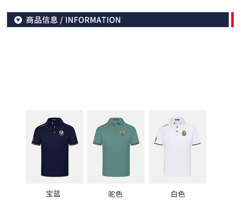 polo shirt men's short-sleeved men's clothes Summer men's business casual middle-aged dad shirt summer Paul shirt royal blue