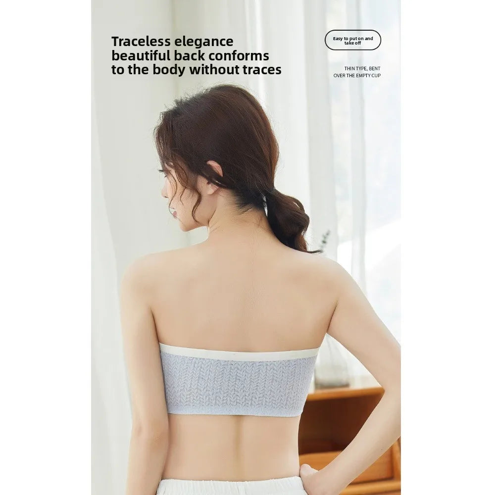 Lingerie Adjustable Wireless Bra Close-fitting Elastic Traceless Brassiere for Women Anti-sagging Gathered Breasts