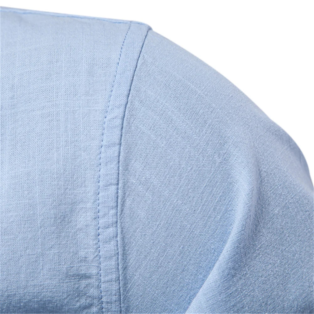 Lynett Lamar Men's 100% Cotton Long Sleeve Casual Shirt — Solid Colour Broadcloth