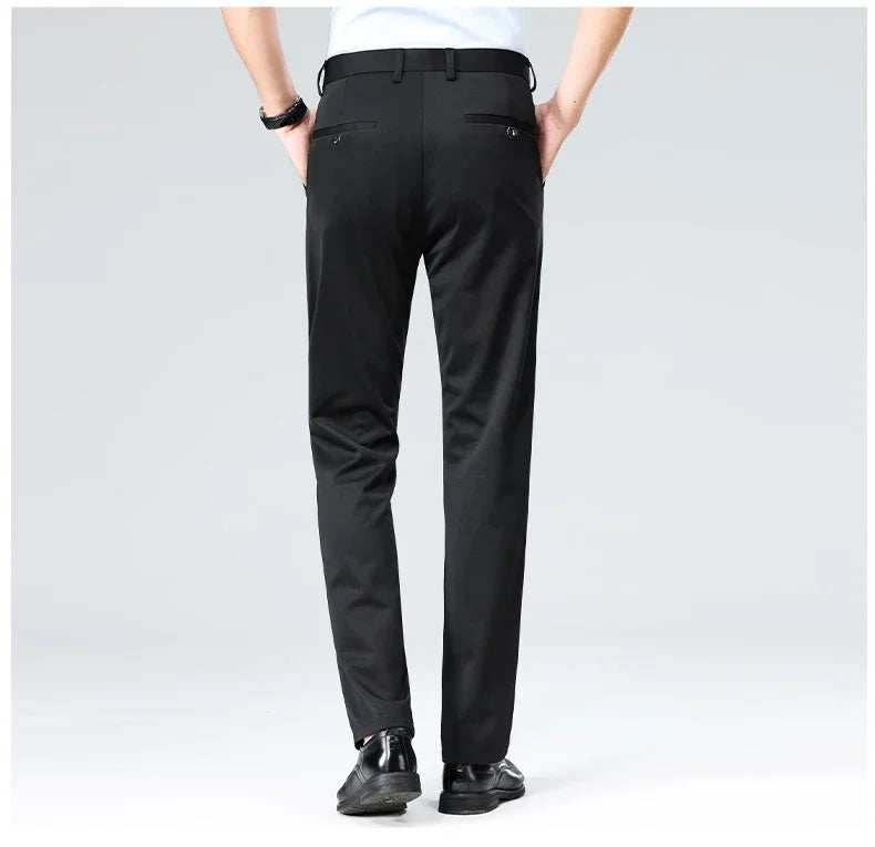 Mens Formal Dress Pants  Business Casual Suit Pants Black Navy Elastic Wrinkle Resistant  Long Pants Daily Work Pants