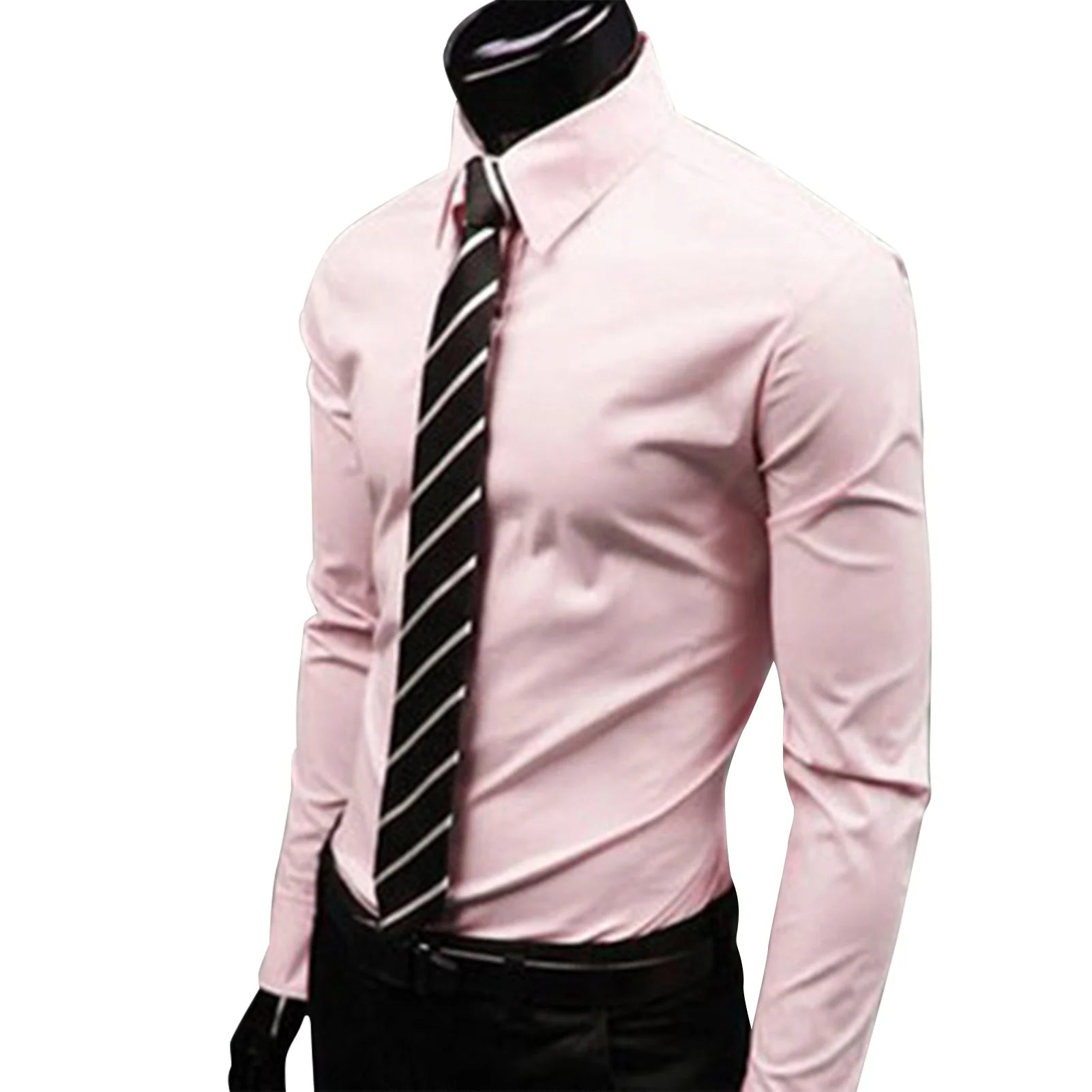 M - 5XL Men Business Shirt Long Sleeved Slim Solid Color Casual Plus Size Social Men Shirt рубашка мужская camisa masculina