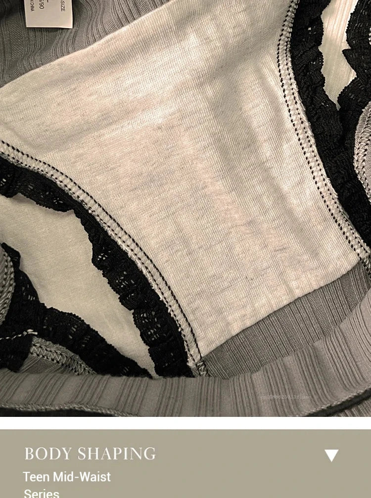 Pure Cotton Underwear for Women Female Breathable Mid-Waist Underpants Girls Solid Color Briefs Short Sexy Lingerie Нижнее Белье