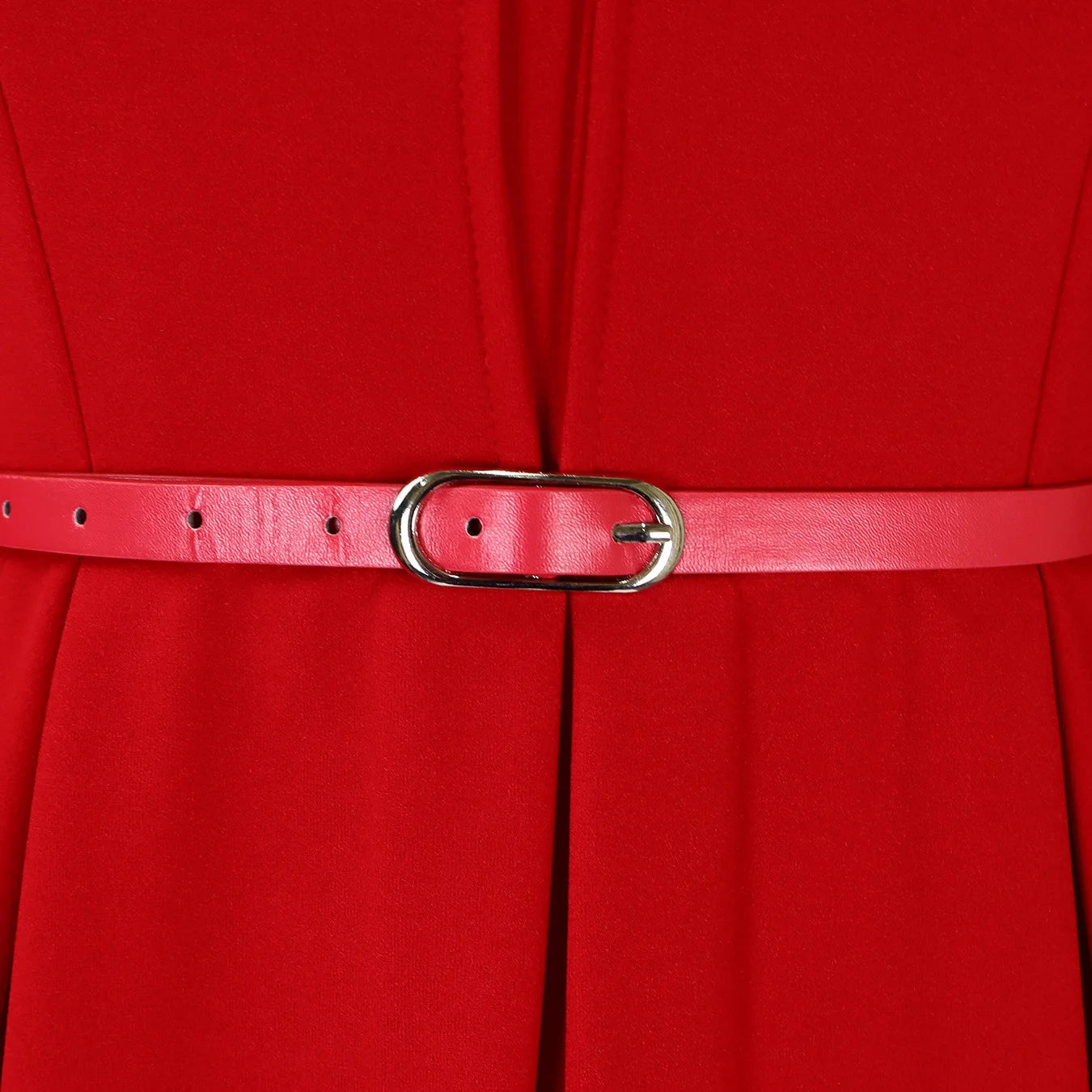 Elegant Office Dress for Women Professional 2024 New V Neck Three Quarter Sleeve Belt Waisted Mid Calf Formal Business Work Robe
