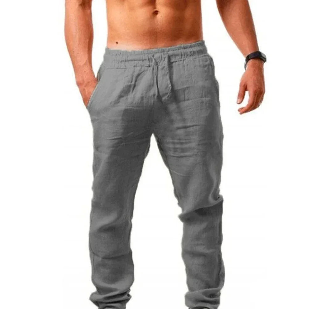 Men's Casual Pants Summer Male Breathable High Quality Trousers Sweatpants Solid Color Fitness Pants Jogging Fitness Streetwear
