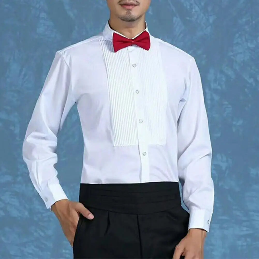 Lynett Lamar Men's Winged Collar Tuxedo Dress Shirt — Formal Wedding & Dinner