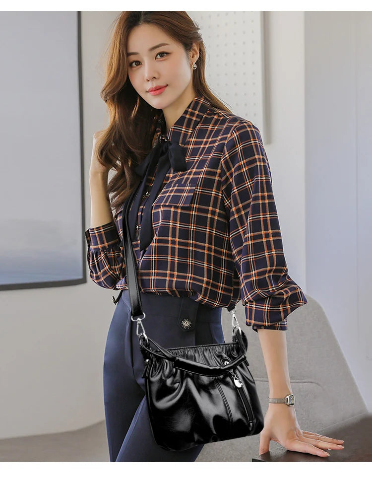 Women's Bag Bucket bag Handbags Female Handbags Retro Solid Color PU Leather Shoulder Underarm Bags Ladies Shopper Hobos Bags