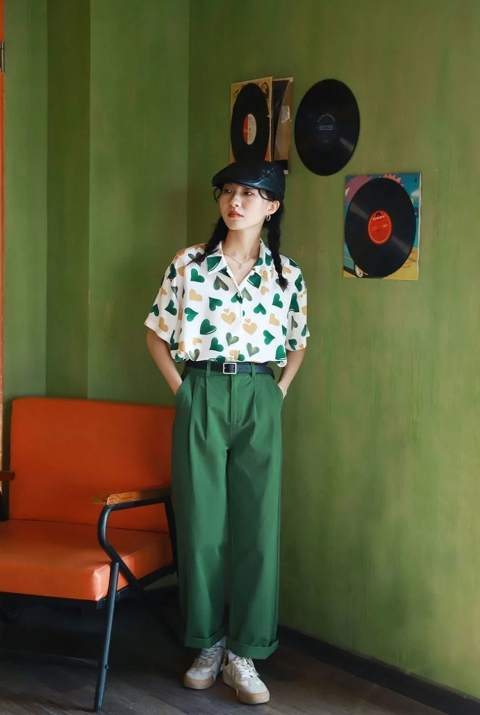 Woman Top Love Shirts & Blouses for Women Green New Collection 2025 Elegant and Youthful S Y2k Fashion Clothing Sales Cool Cute