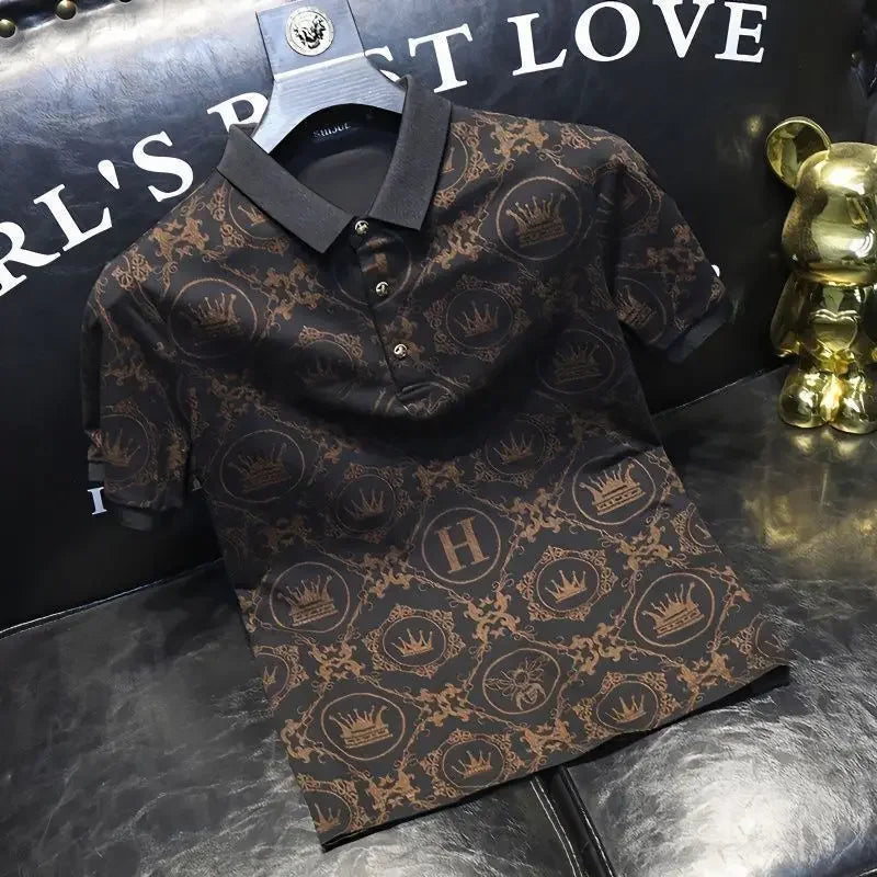 Polo Shirts Drawings T Shirt for Men Rock Top Alphabet Man with Collar Tee Quick-drying Casual Luxury Elegant Slim Fit Summer Xl