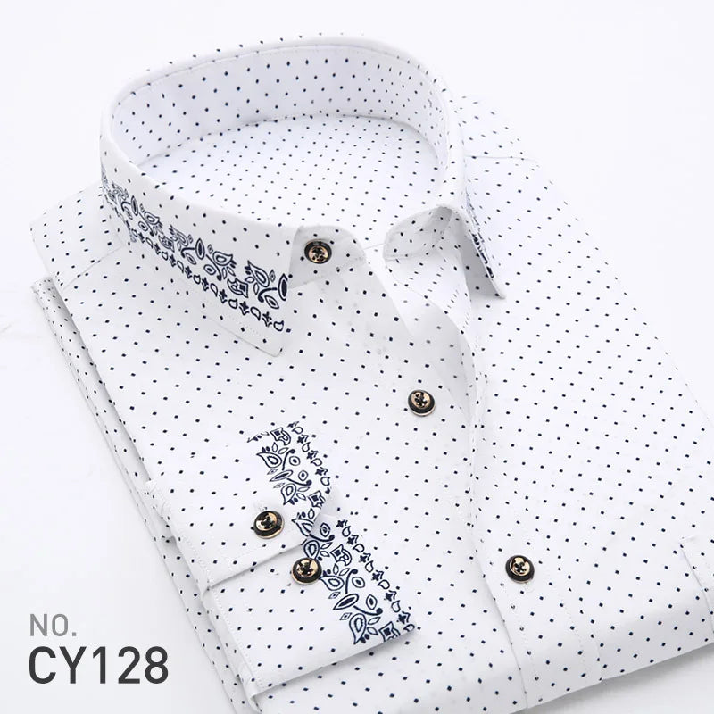 Lynett Lamar Men's Plaid & Striped Print Long Sleeve Casual Shirt — Regular Fit Business Social