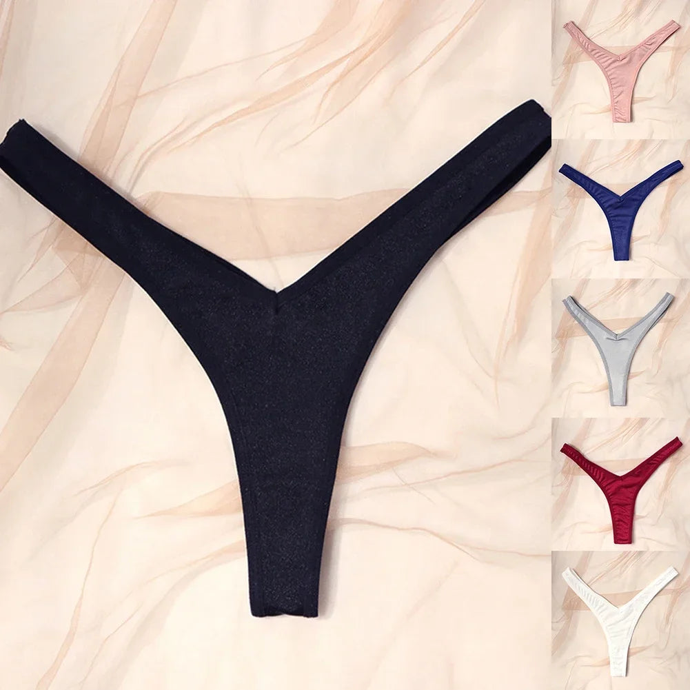 Women Sexy V Waist Sexy Sports Thongs G-string Breathable Panties Low Waist Underwear Knicker T Pants Elastic Bikini Underpants