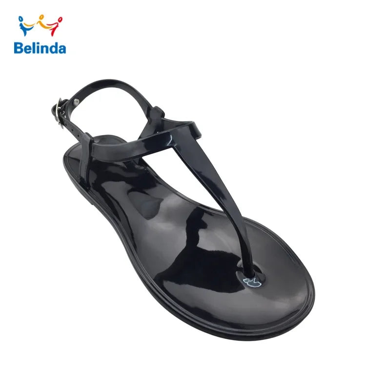 Sandals for women in summer wearing simple and fashionable flat bottomed anti slip Roman clip toe herringbone sandals