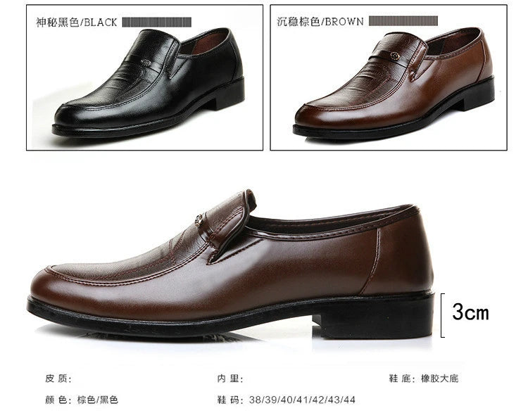 Men's Dress Shoes New Brand Men Business Leather Formal Flat Shoes for Work Office Men Round Shoe Breathable Party Wedding Shoes