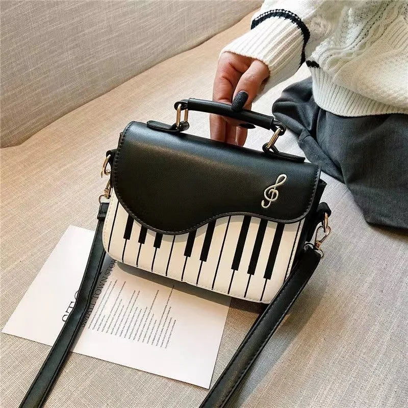 Handbag for Women Small Piano Music Notes PU Leather Shoulder Tote Bag Purse Crossbody Handbag for Women Girls Trendy bags