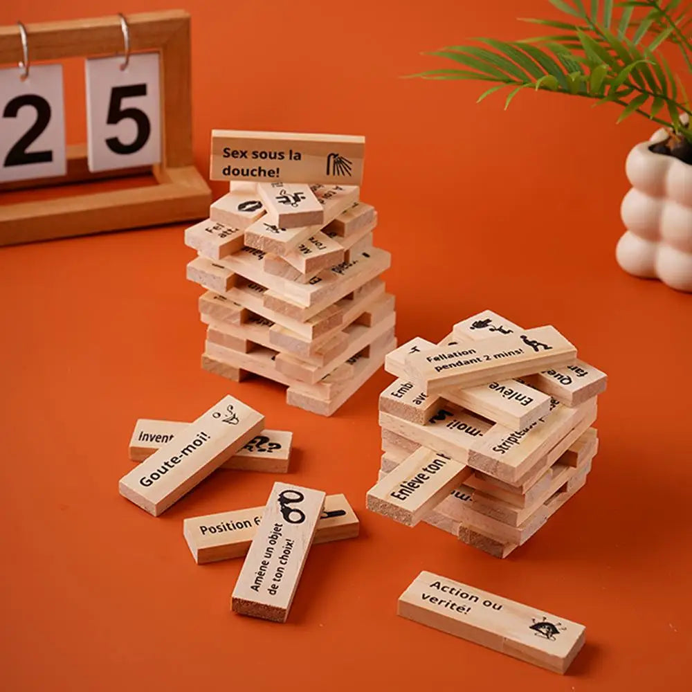 Block Tower Game For Adults Sex Toys Wooden Block For Tumbling Tower Stacking Games Erotica Party SM Block