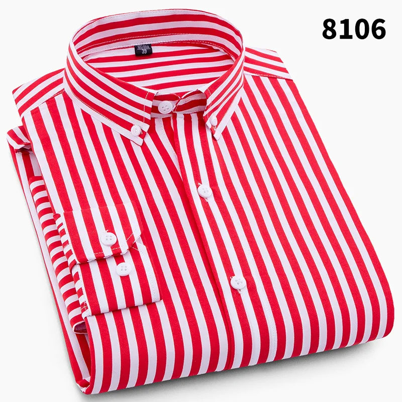 Lynett Lamar Men's Plaid & Striped Print Long Sleeve Casual Shirt — Regular Fit Business Social