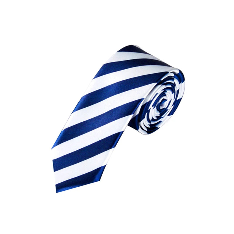 5CM Black White Striped Neckties For Men Formal Dress Neckwear Silk Imitation Narrow Neck Ties Women Shirts Casual Daily Cravate