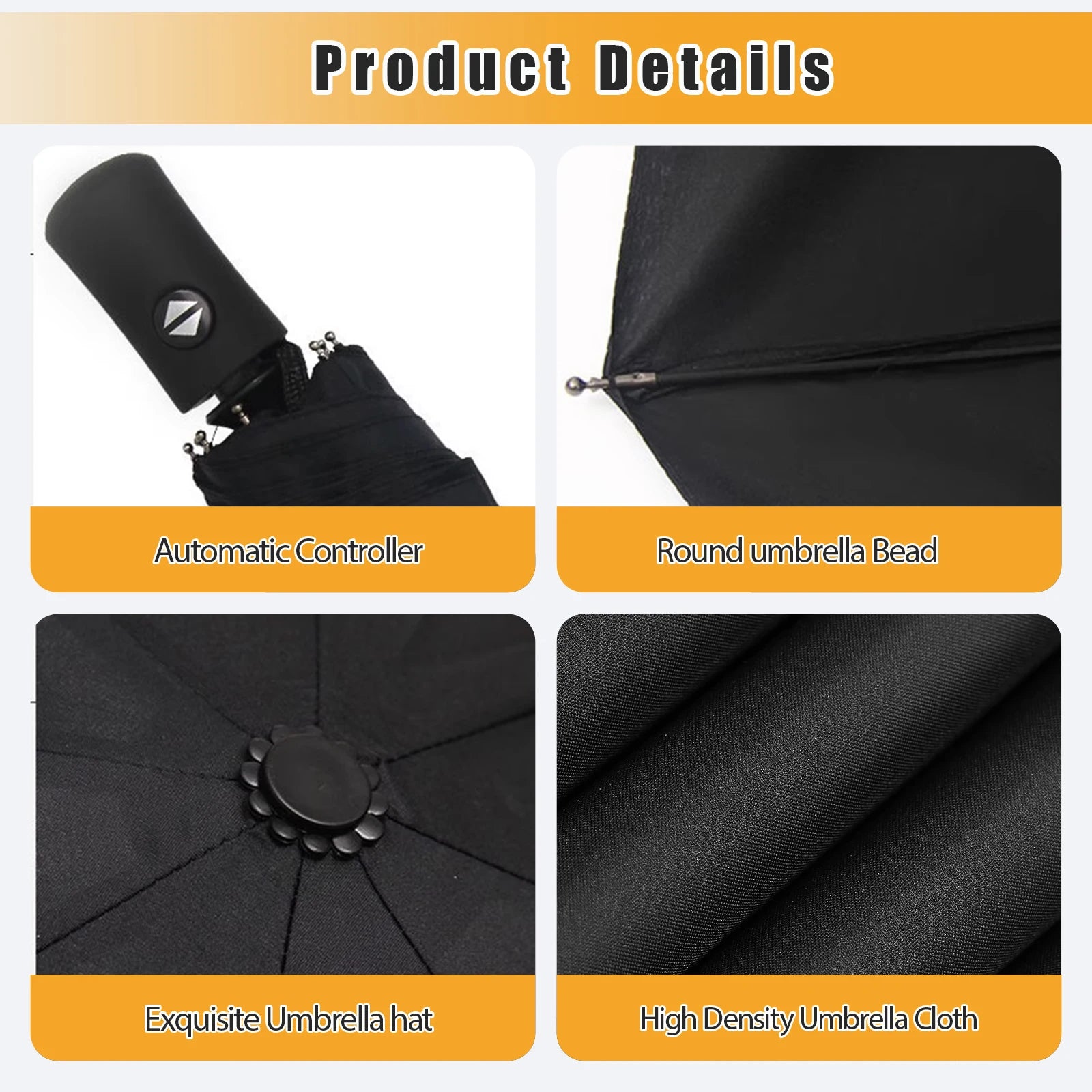 Auto Open Close Umbrella, Large UV Protective & Portable Travel Umbrella, Windproof for Outdoor Activities