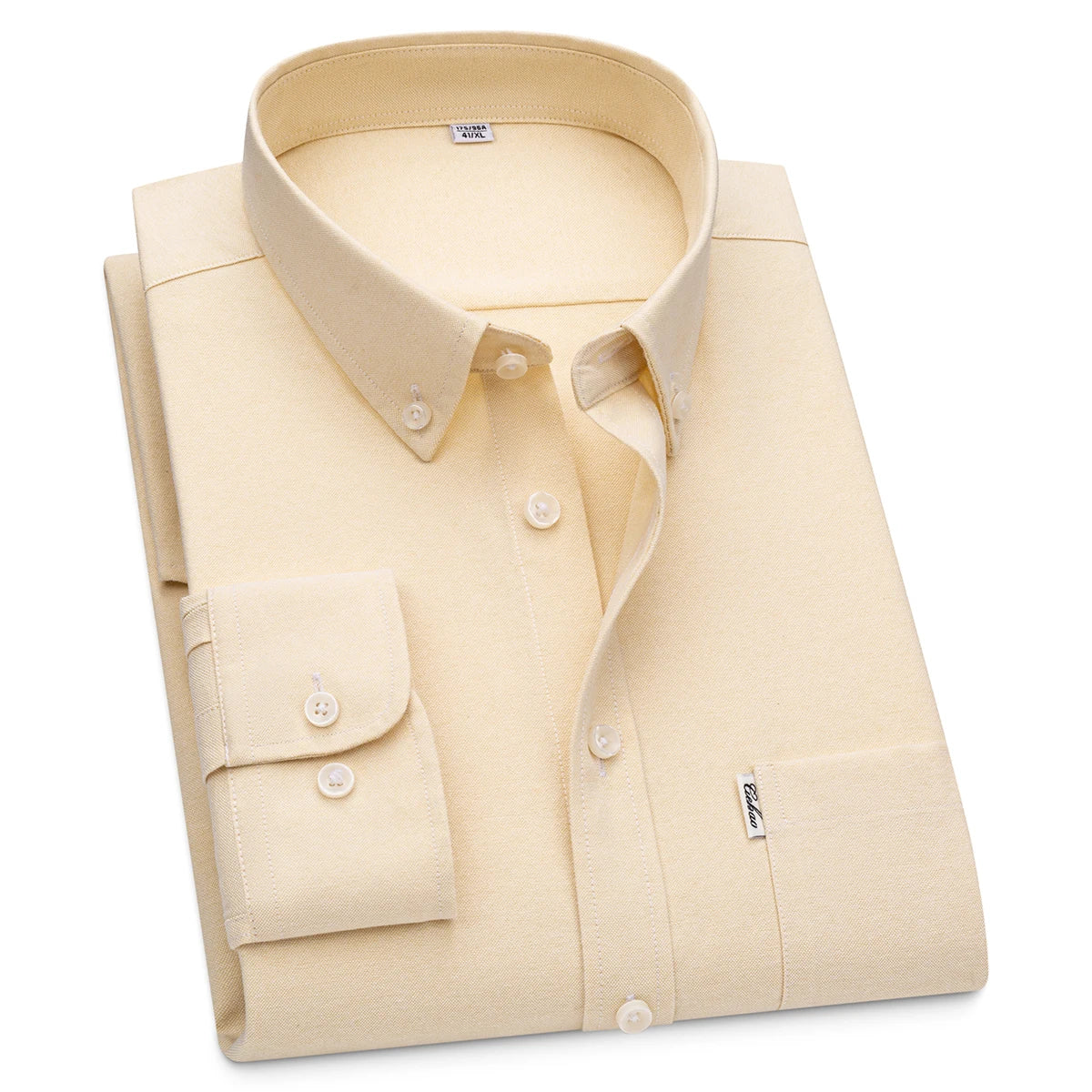 Lynett Lamar Men's 100% Cotton Oxford Long Sleeve Dress Shirt — Button-Down Casual Spring Autumn