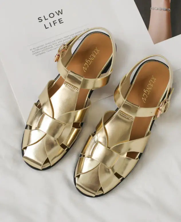 Women Flat Sandals Summer Female Shoes Elegant Office Ladies Sandals Casual Beach Sandalias Roman sandalias Zapatos de mujer