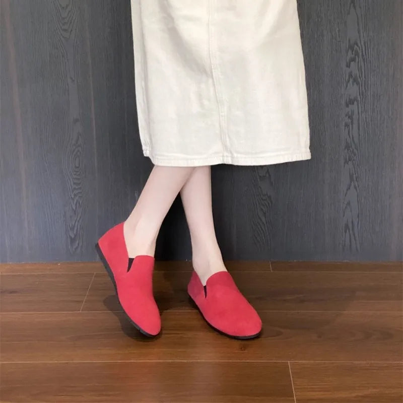 Women's Flat Shoes 2025 New Style Sports Shoes Women's Leather Casual Loafers Women Work Shoes Comfortable for Work Flats