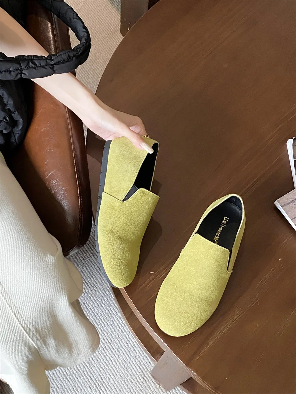 Women's Flat Shoes 2025 New Style Sports Shoes Women's Leather Casual Loafers Women Work Shoes Comfortable for Work Flats