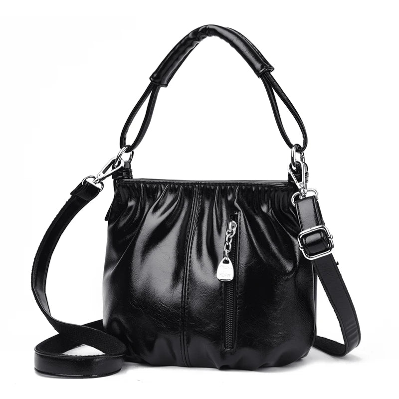 Women's Bag Bucket bag Handbags Female Handbags Retro Solid Color PU Leather Shoulder Underarm Bags Ladies Shopper Hobos Bags