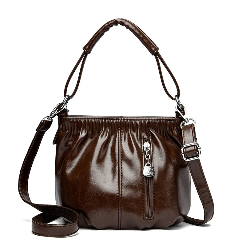 Women's Bag Bucket bag Handbags Female Handbags Retro Solid Color PU Leather Shoulder Underarm Bags Ladies Shopper Hobos Bags