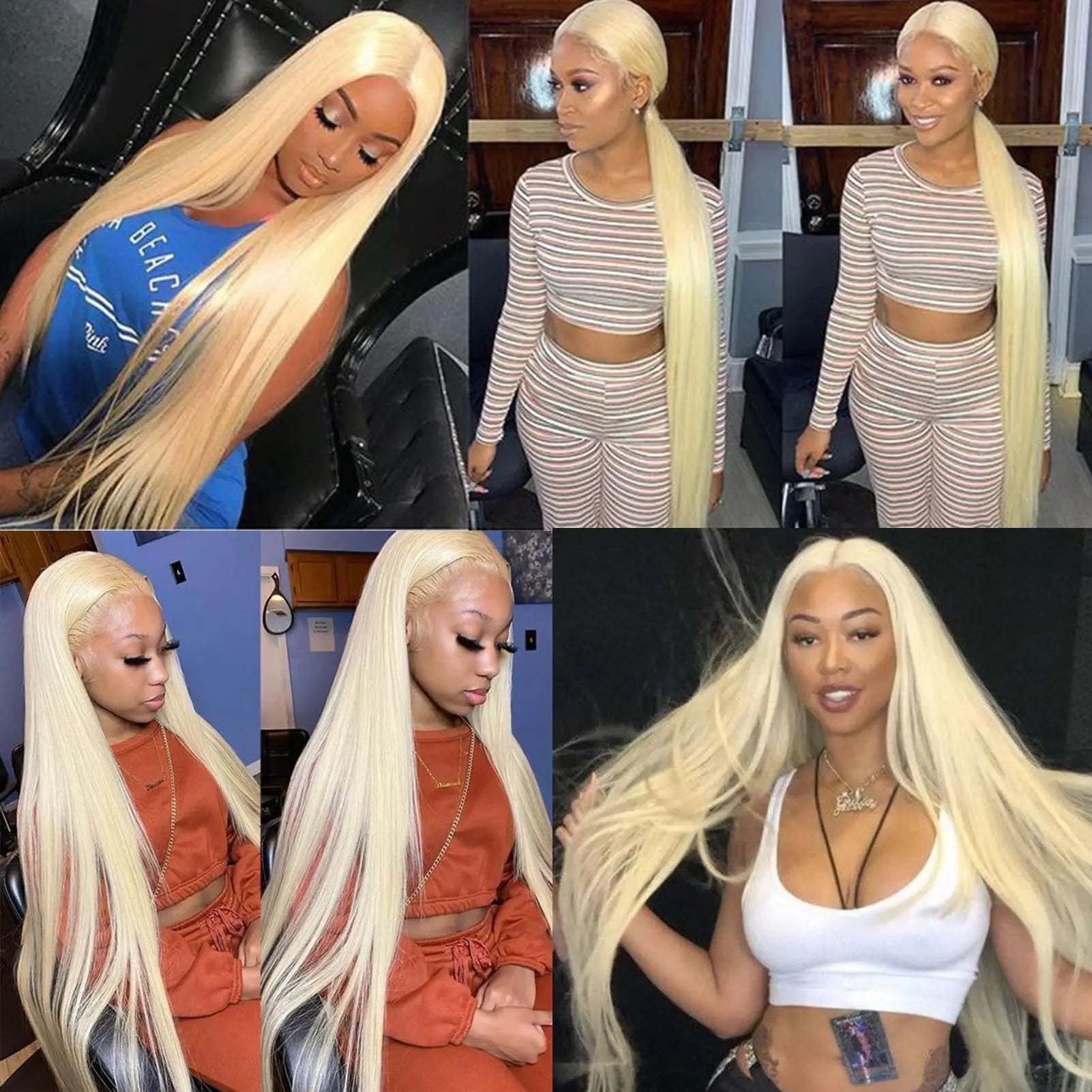 Blonde Human Hair 3 Bundles  Brazilian Straight Hair Bundle Honey Blonde Virgin Bundles Human Hair Extensions Weave 613 Color