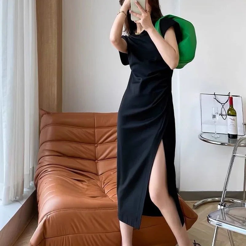 White Dresses for Women 2025 Woman Dress Clothes Midi X New in Chic and Elegant Pretty Cheap Casual Y2k Outfits Harajuku Cotton
