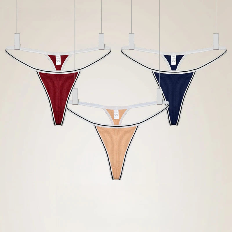 Women's Underwears One-piece Sexy G-Strings Low-waist Cotton Antibacterial Panties Yoga Girls Sports Fitness T-back Intimates