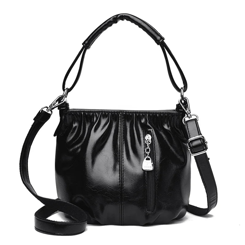 Women's Bag Bucket bag Handbags Female Handbags Retro Solid Color PU Leather Shoulder Underarm Bags Ladies Shopper Hobos Bags